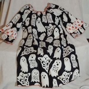 Halloween dress, ghosts, polka dots, size 6